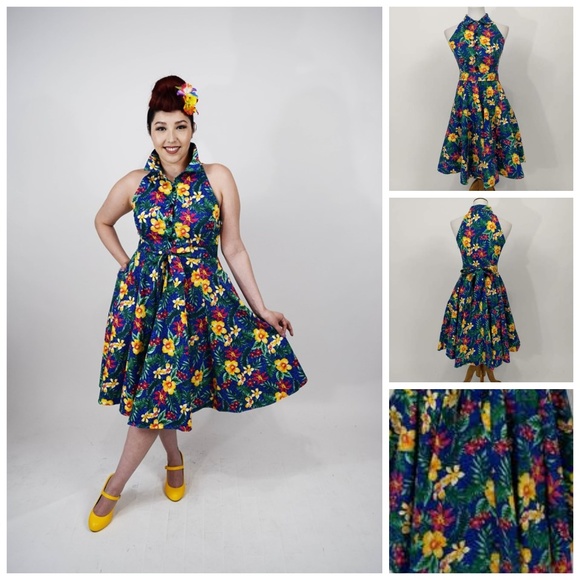 NWT June Shirtdress in Blue Hawaii Print - Picture 6 of 7